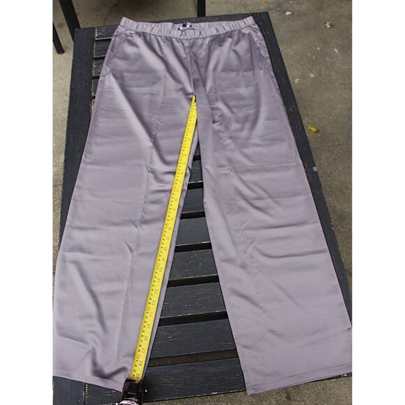 New w/Tags Eileen Fisher - Recycled Polyester Satin Straight Leg Pants, Briar L - Picture 3 of 13